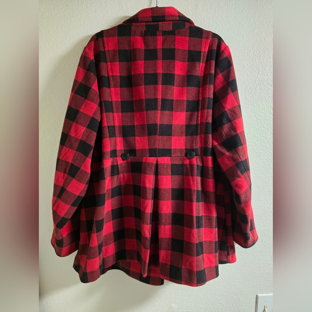 Torrid Buffalo Plaid Peacoat - Picture 5 of 6
